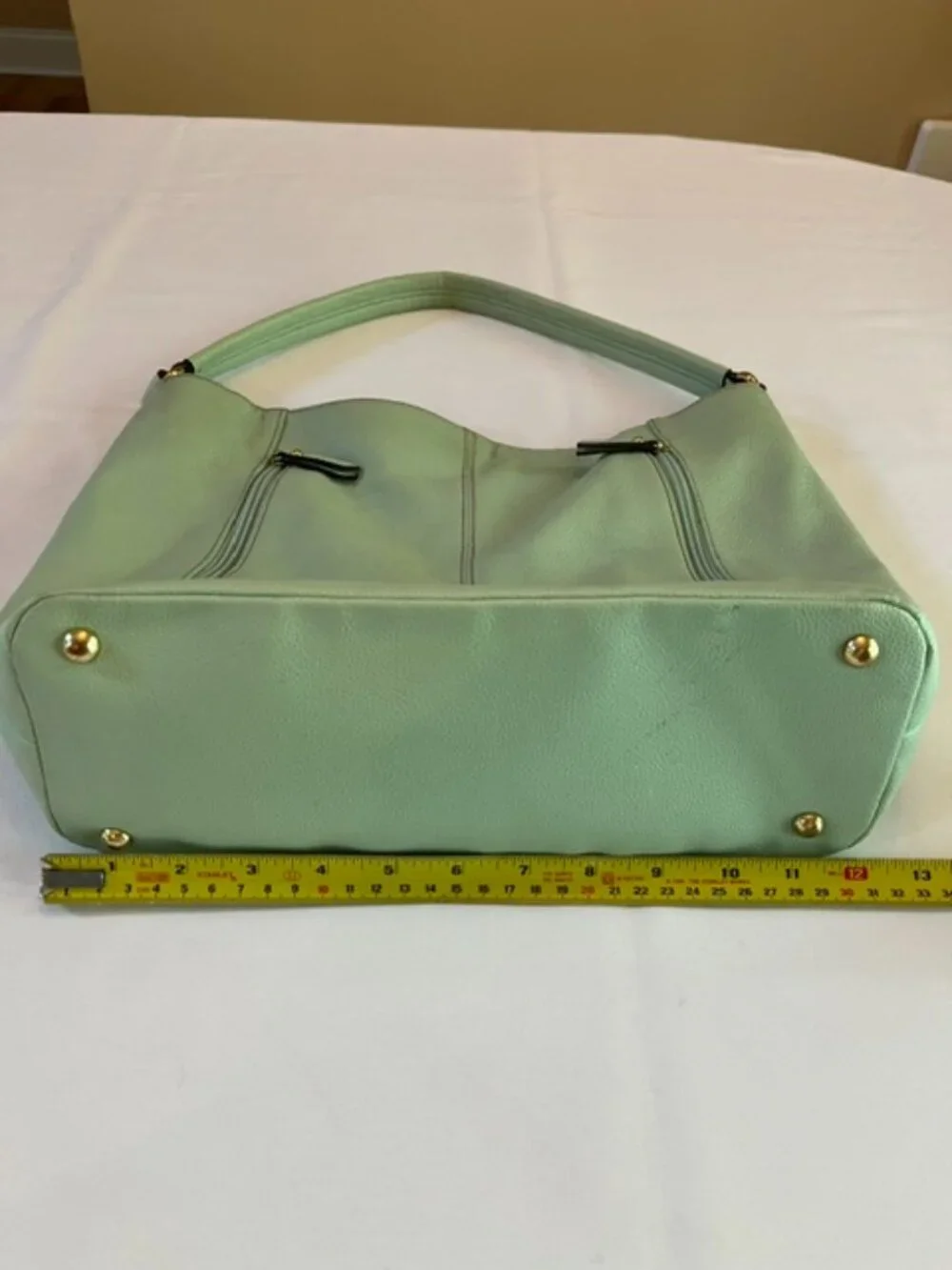 TIGNANELLO | Mint Green Pebbled Leather Handbag Purse Hobostyle